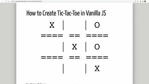 How to Program Tic-Tac-Toe in Vanilla JavaScript - Learn Programming Programming Board Games