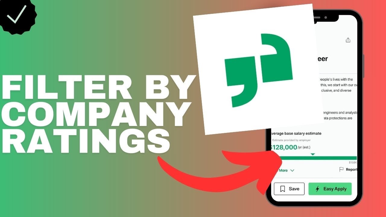 How to filter your job searches by company ratings in the Glassdoor app?