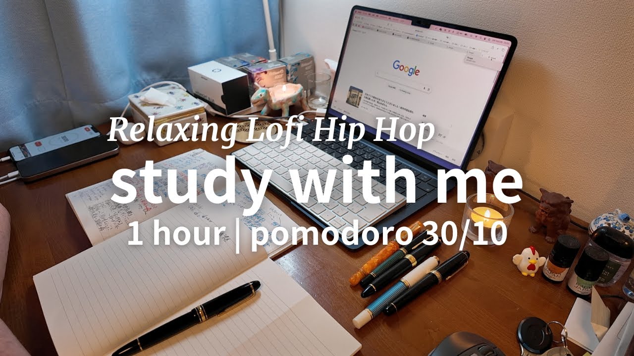 1 hour study with me | pomodoro 30/10 | Relaxing Lofi Hip Hop - YouTube