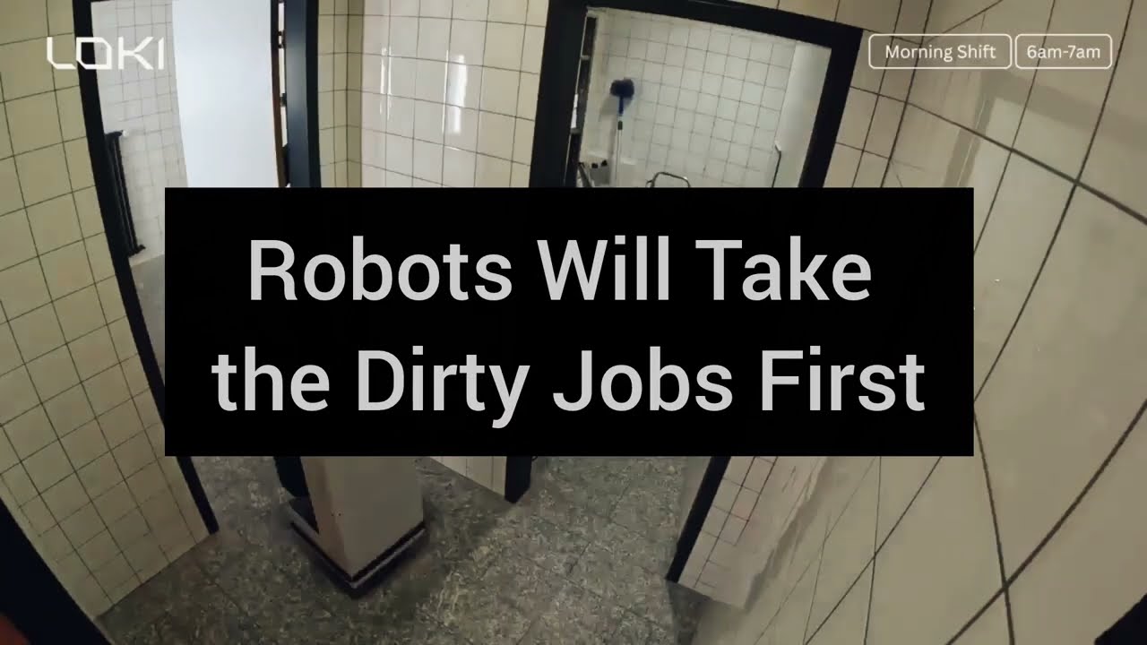 LOKI cleaning robot at work in a public restroom