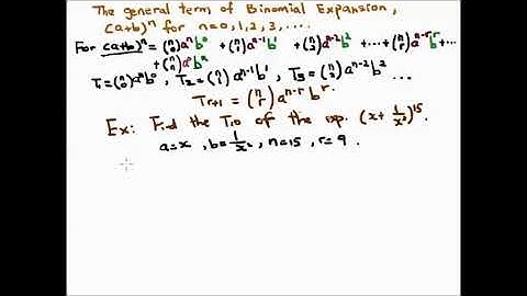 3.2 Video 05 Find the general term of the Binomial Expansion