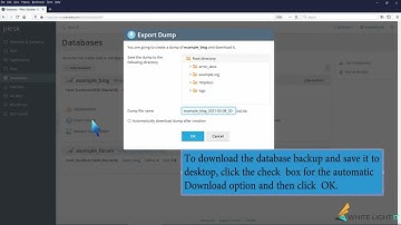 How to generate a dump of the database and download it in Plesk   WhiteLight Hosting