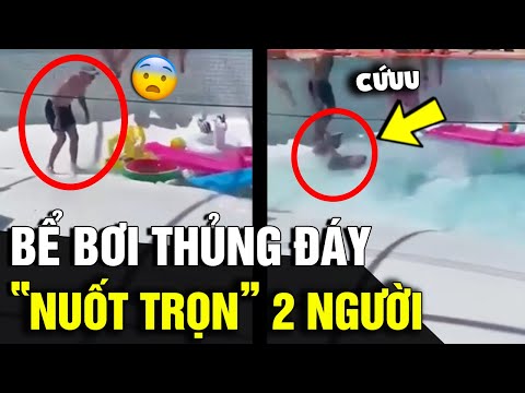 Video Đang tắm mát thì 'BỂ BƠI' bất ngờ 'THỦNG ĐÁY' nuốt... - youtube