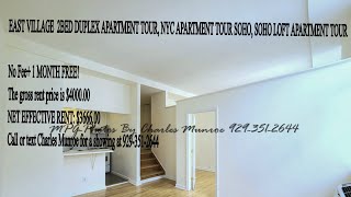 EAST VILLAGE  2BED DUPLEX APARTMENT TOUR: NO FEE! 900 SQFT! 2 Bed/DUPLEX/ (201 EAST 12TH ST- 521)
