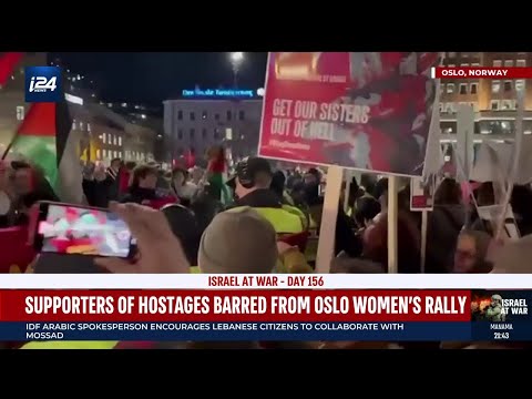 Supporters of Israeli hostages blocked from Oslo Women's march