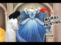 I painted a big mural of Cinderella's dress