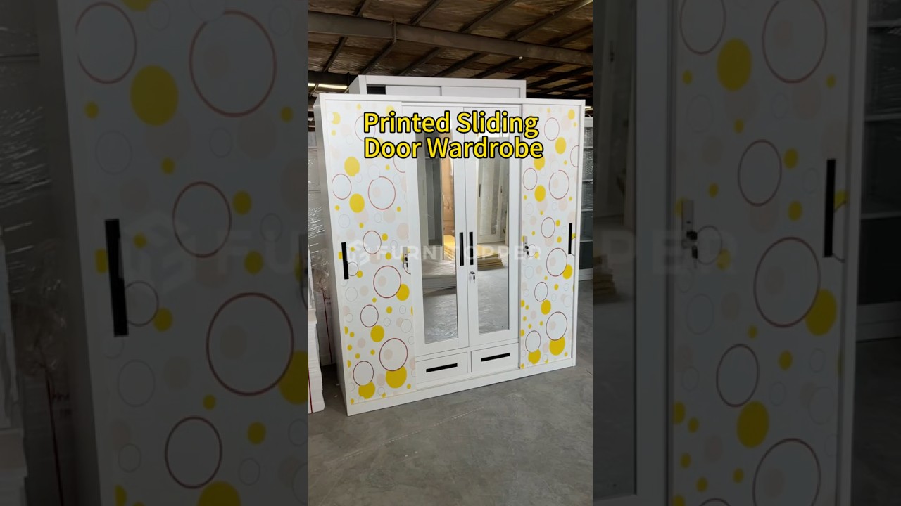 Printed Sliding Door Wardrobe | Custom Steel Storage Solution