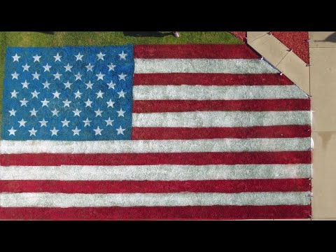 Friends Paint Massive American Flag On Lawn To Honor Troops On 4th Of July