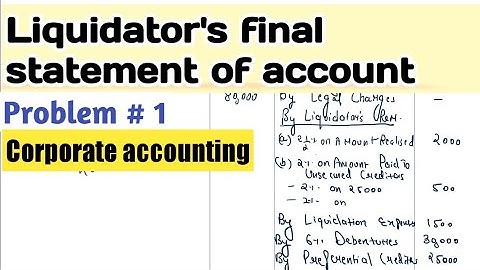 Liquidators final statement of account problems and solutions | Corporate accounting | Bcom