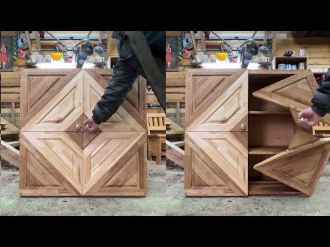 DIY Тумба Из Дров 3D! Furniture Of Firewood 3D, Impossible Origami Folding Door! Oak, Ash and Birch