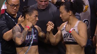Jéssica Andrade vs. Yan Xiaonan - Weigh-in Face-Off - (UFC 288: Sterling vs. Cejudo) - /r/WMMA