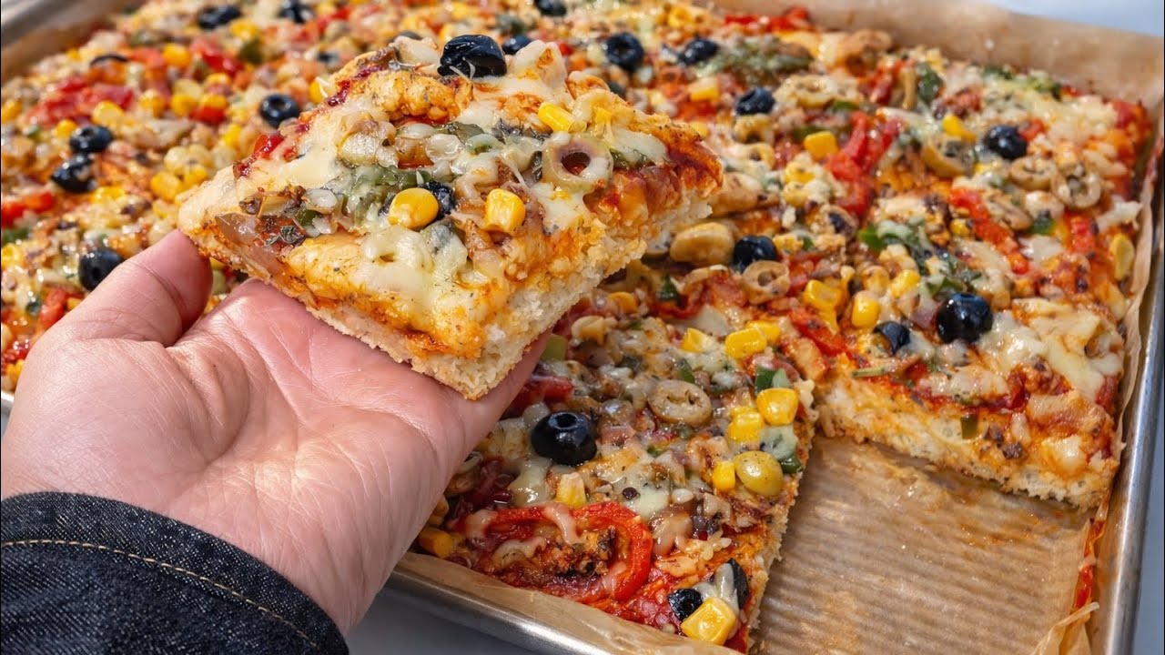 🔥الوجبة السريعة اللي غتهنيك من العشاء/بلا متقيس ايديك العجينة💥غتشكريني عليها#بيتزا_سائلة 