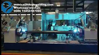 PLC control Automatic mig welding pipe flange circular seam welding machinery
