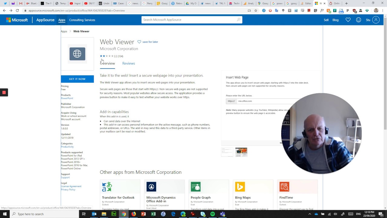 embed website in powerpoint 2016