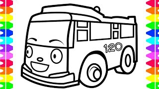 Tayo the little bus Drawing and coloring | Tips for easy step by step drawing.