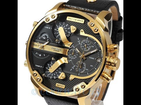 NEW DIESEL DZ7371 MEN'S WATCH MR. DADDY 2.0 BLACK ANALOG LEATHER