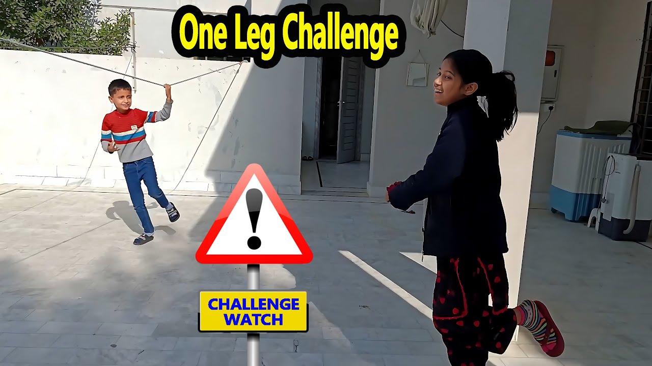 Детская игра «Испытание на одной ноге» от Шерри. Весёлый смехотворный видеоблог.