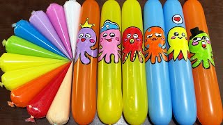 MAKING SLIME ! PIPING BAG AND SQUID BALLOON ! SATISFYING VIDEOS #4209