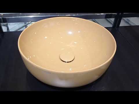 Теракотовий круглий умивальник на стільницю 400x400x150 Cielo Era Small Jungle Corallo, видео 6