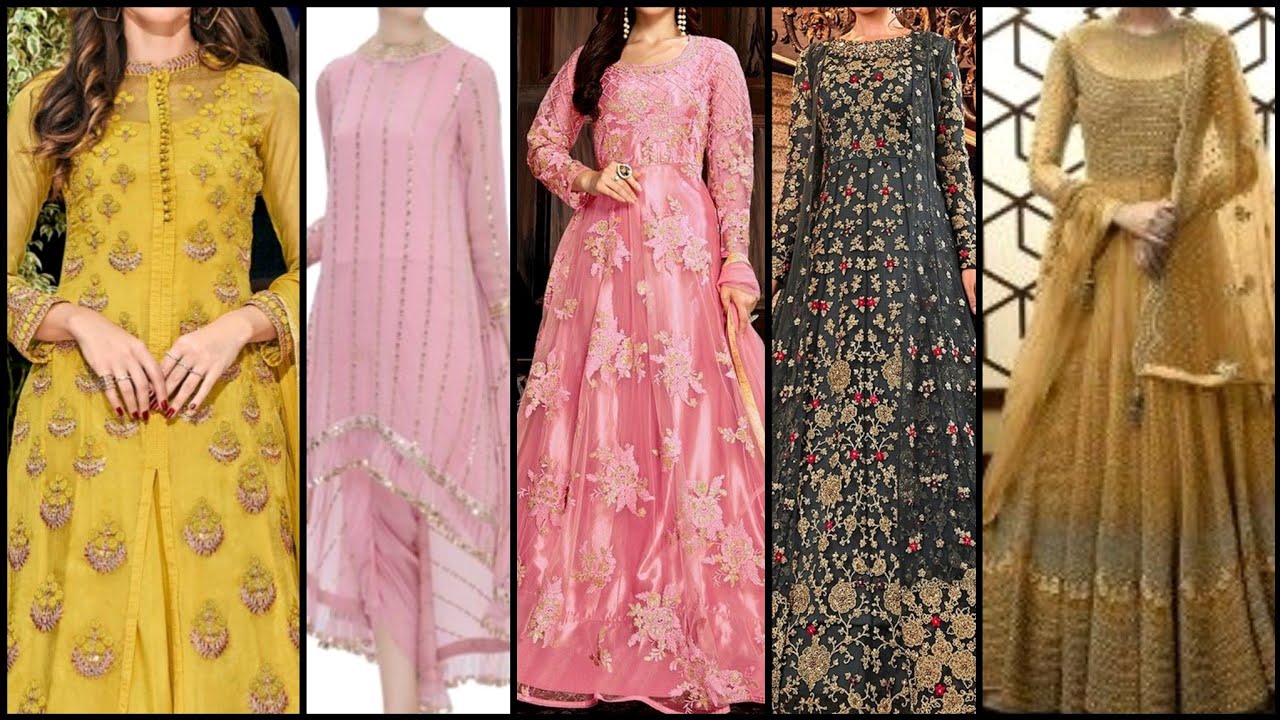 Embroidered Shirts/most Upcoming Fashionable lace maxi dress long frocks designs