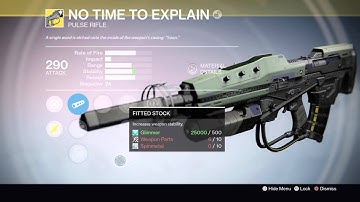 Destiny - no time to explain | exotic pulse rifle showcase!