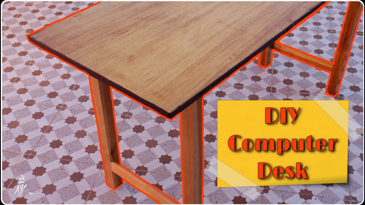 DIY computer desk at home easily ⚒️ - YouTube