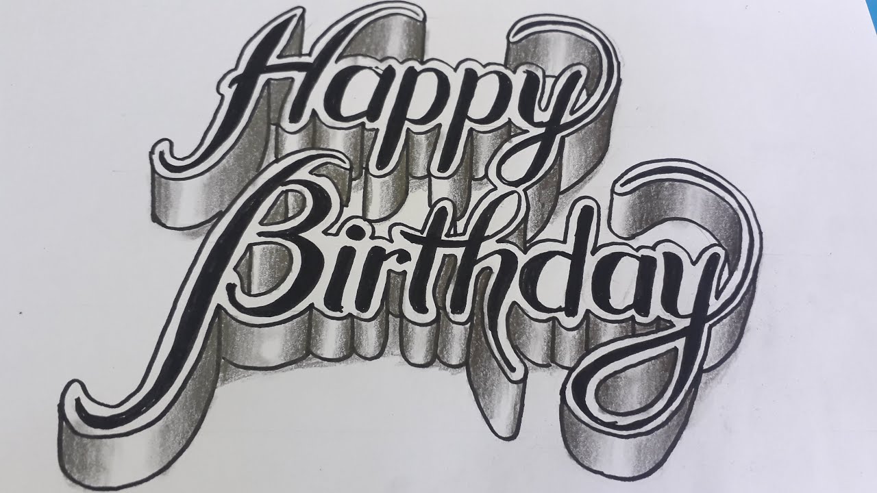 Happy birthday to you drawing Royalty Free Vector Image