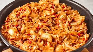 No meat needed! This cabbage and potato dish is the perfect comforting dinner!