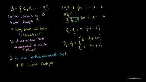 Linear Algebra Introduction to Orthonormal Bases