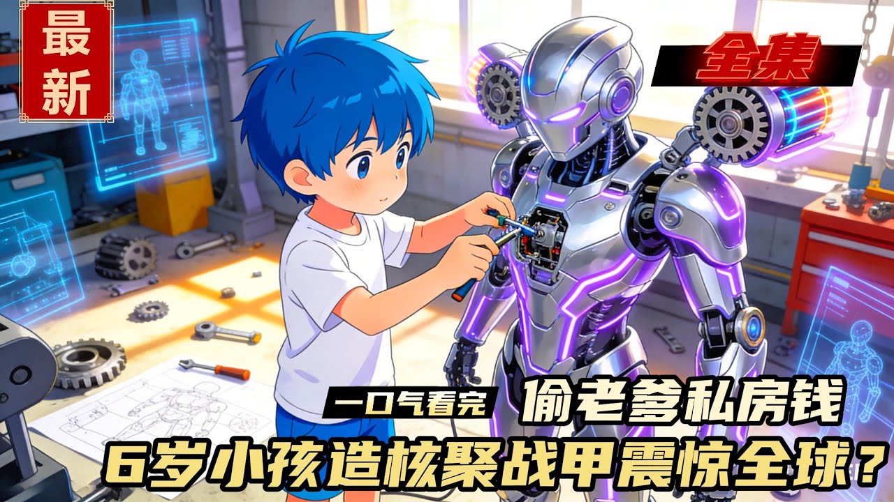 偷老爹私房錢造核聚戰甲，6歲穿越者震驚全球！#動漫 #动画推荐 #小说推荐 #漫画解说 #一口气看全集 #动漫 #一口气看完 #网文小说 #爽文