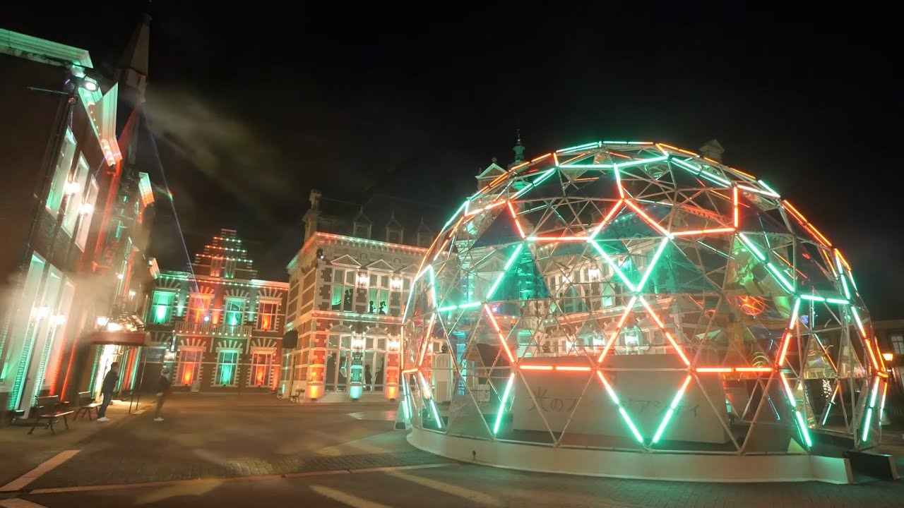 [4K] ハウステンボス 光のファンタジアシティ ファンタジア オブ ライツ 2021冬