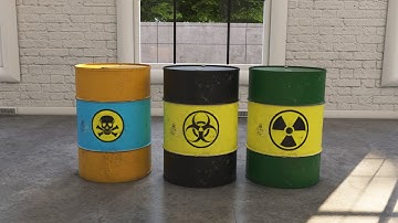 Modeling Chemical Barrel in 3ds Max and Substance Painter Final Part