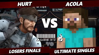 Kagaribi 12 LOSERS FINALS  Hurt (Snake) Vs. Acola (Steve) Smash Ultimate  SSBU