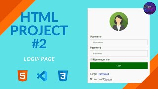 How to make Login page using HTML and CSS in visual studio code|| Project Part #2