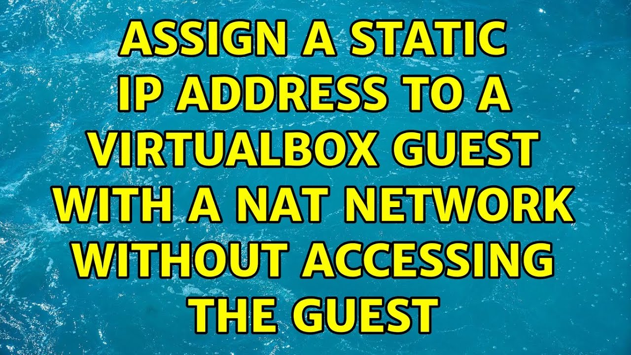 assign static ip in virtualbox