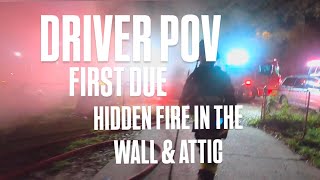 First Due Structure Fire | Driver POV | FIRE hidden