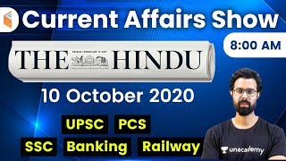 8:00 AM - Daily Current Affairs 2020 by Bhunesh Sharma | 10 October 2020 | wifistudy