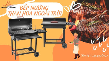 Bếp nướng than hoa ngoài trời có nắp đậy