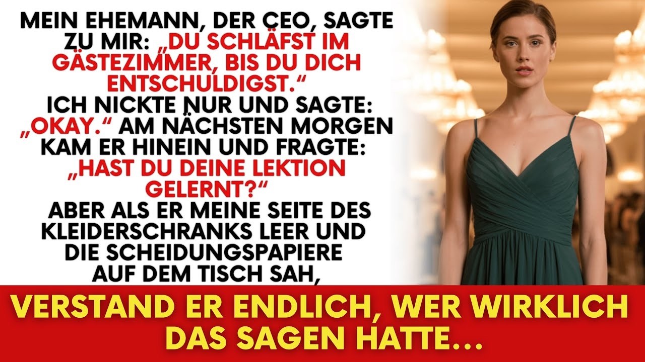 Mein Milliardär Ehemann sagte Schlaf im Gästezimmer – also gab ich ihm die Scheidungspapiere