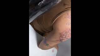 Wrap around flowers & vines tattoo-half sleeve #floral #vines #tattoo