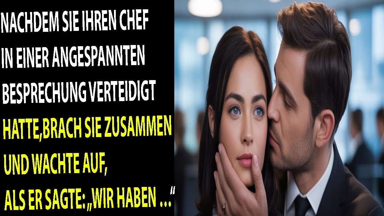 Nachdem sie ihren Chef in harter Sitzung verteidigt hatte brach sie zusammen und wachte auf!