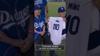 The oldest living Japanese-American (Yoshiko Miwa) was recognized at Dodgers Japanese Heritage Night