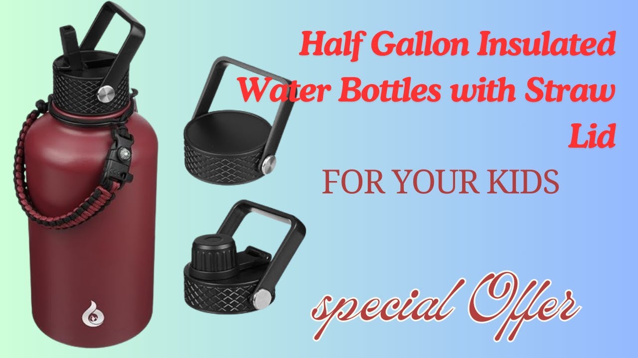 Half Gallon Insulated Water Bottles with Straw Lid | Amazon Products | Low Price Product
