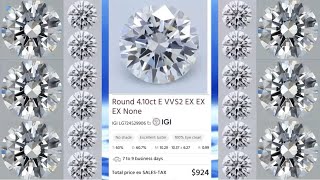 IGI Round (Color E) (Clarity VVS2) trên 4 Carat $930 DMJ-GEMS HÀNG GIỜ April /28/2026