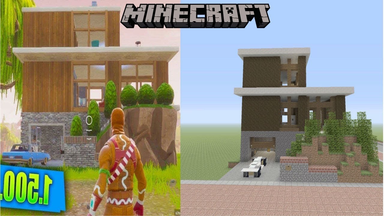CASA DE FORTNITE EN MINECRAFT - YouTube