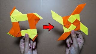 HOW TO MAKE A TRANSFORMING NINJA STAR | NINJA STAR MAKING (origami)