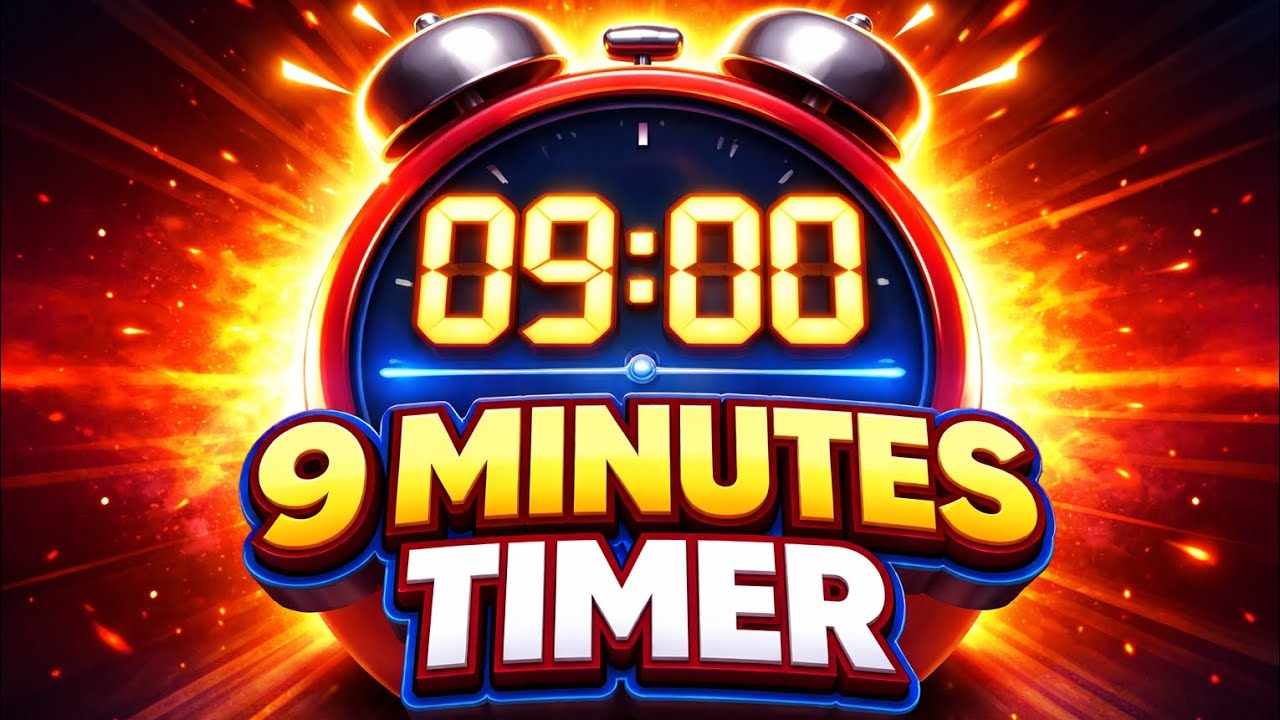 9 Minutes Timer ⏰ | Loud Alarm | Countdown Timer - YouTube