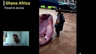 Flooding after abnormal heavy rain in Accra, Ghana