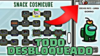 🤑🍦DESBLOQUEO TODO el SNACK COSMICUBE en AMONG US