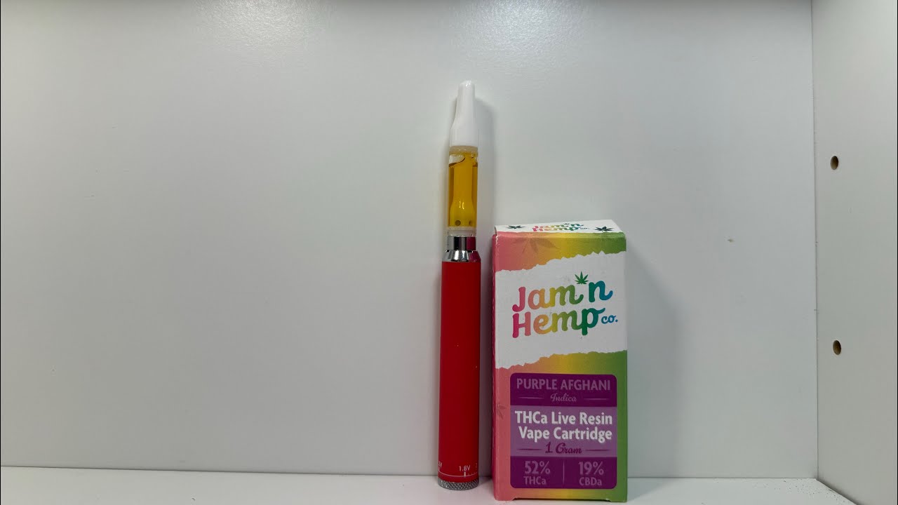 Jam n Hemp Co THCA Live Resin 1 Gram Cartridge Purple Afghani Indica 